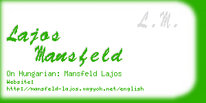 lajos mansfeld business card